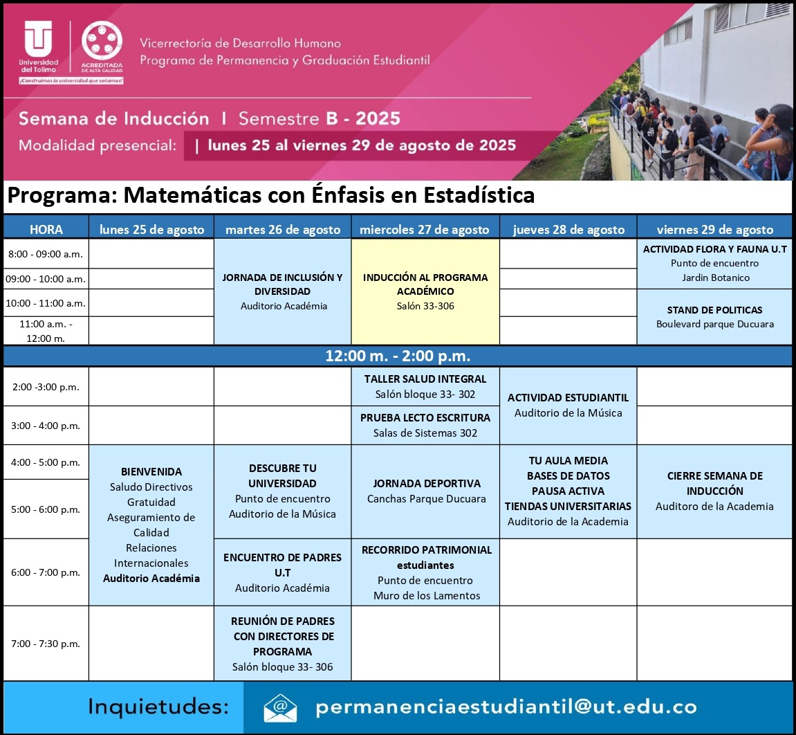 MATEMATICAS CON ENFASIS EN ESTADISTICA