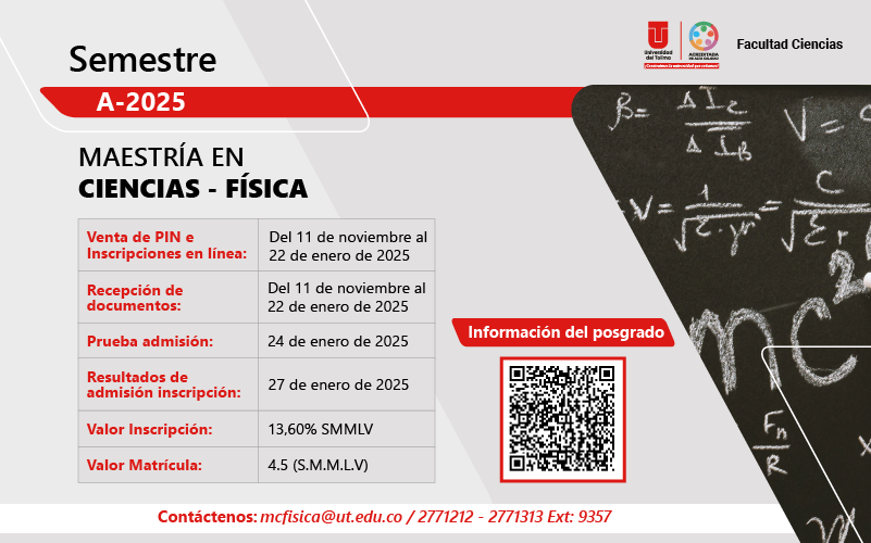 Inscripciones Maestría en Ciencias Física A-2025