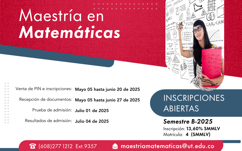 Inscripciones abiertas Maestría en Matemáticas Sem. B-2025