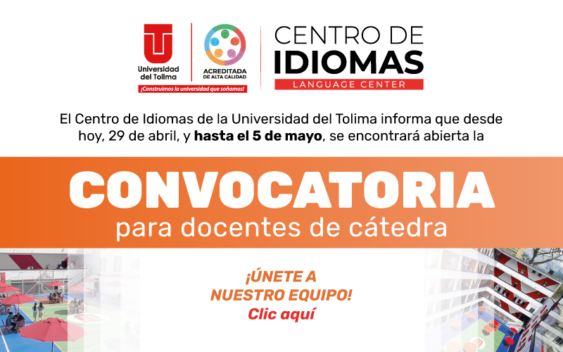 Convocatoria Profesores de Cátedra Centro De Idiomas