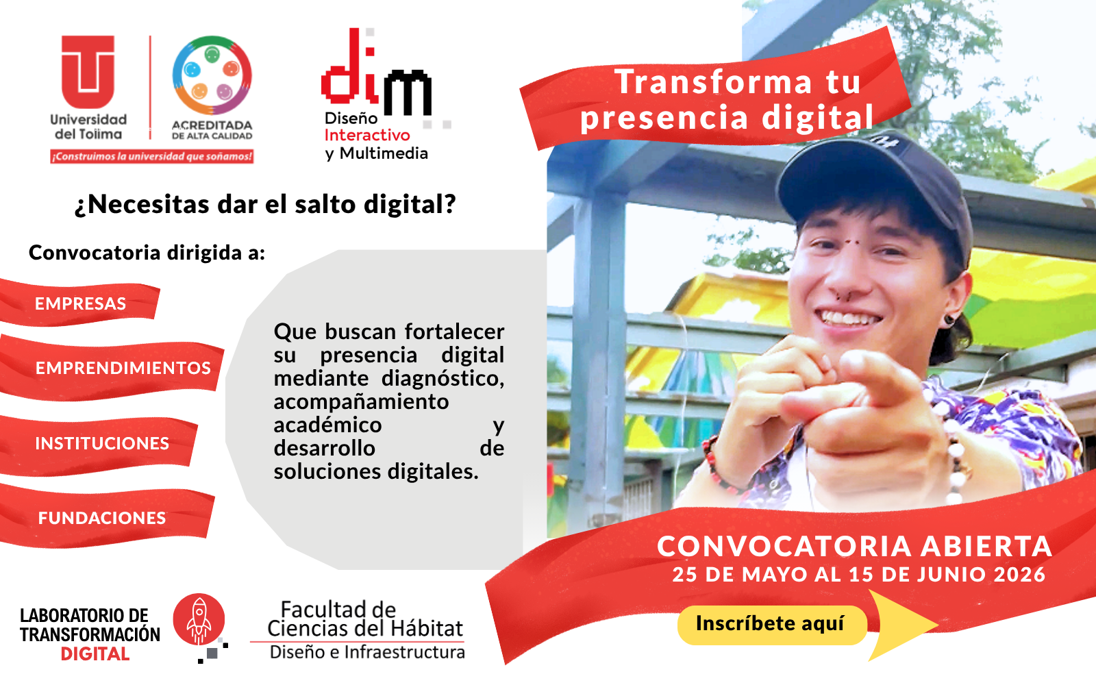 Convocatoria Laboratorio de Transformación Digital – Programa Diseño Interactivo y Multimedia