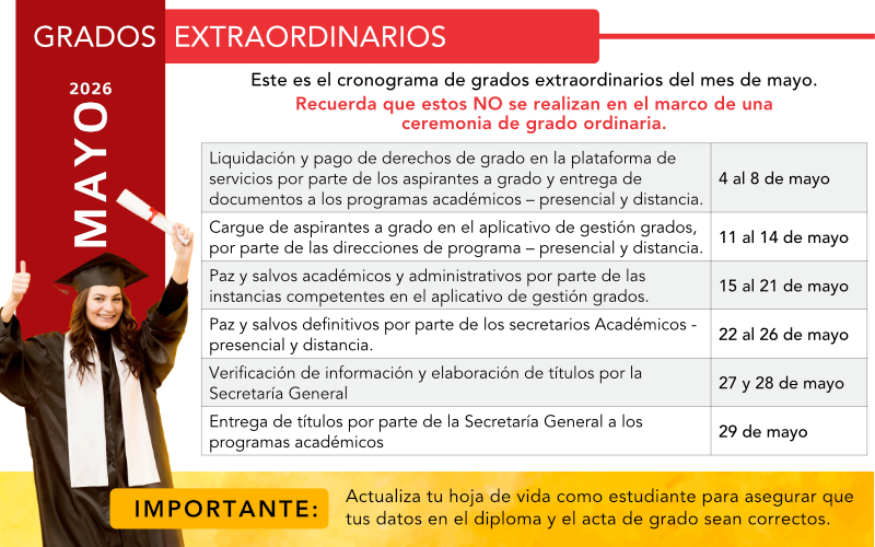 Fechas de grados extraordinarios