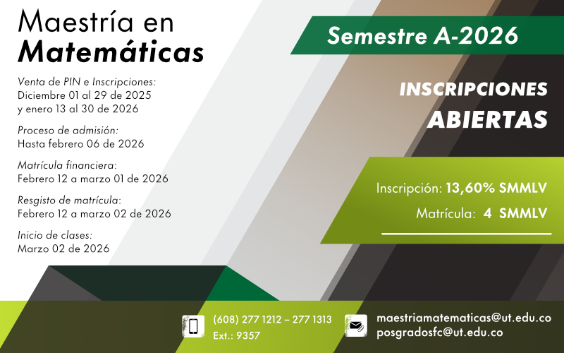 Inscripciones abiertas Maestría en Matemáticas 